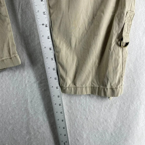 Ann Taylor Capri Pants Women's Sz 4P Beige Slash Pockets Cargo Style Lyocell - Picture 4 of 13